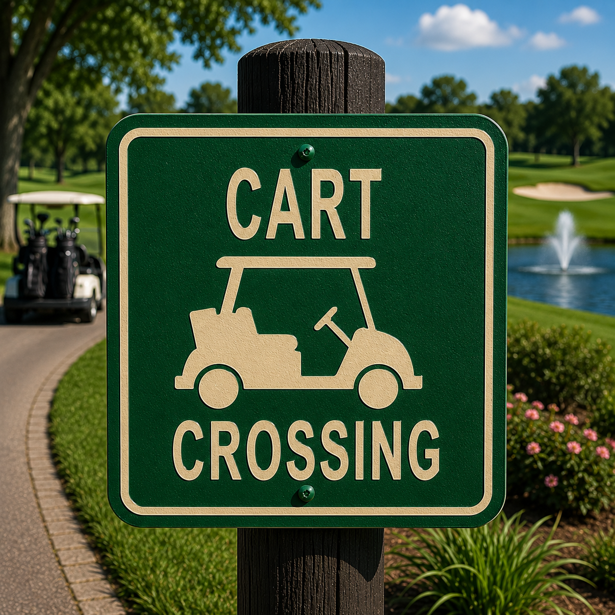 Cart Crossing Sign