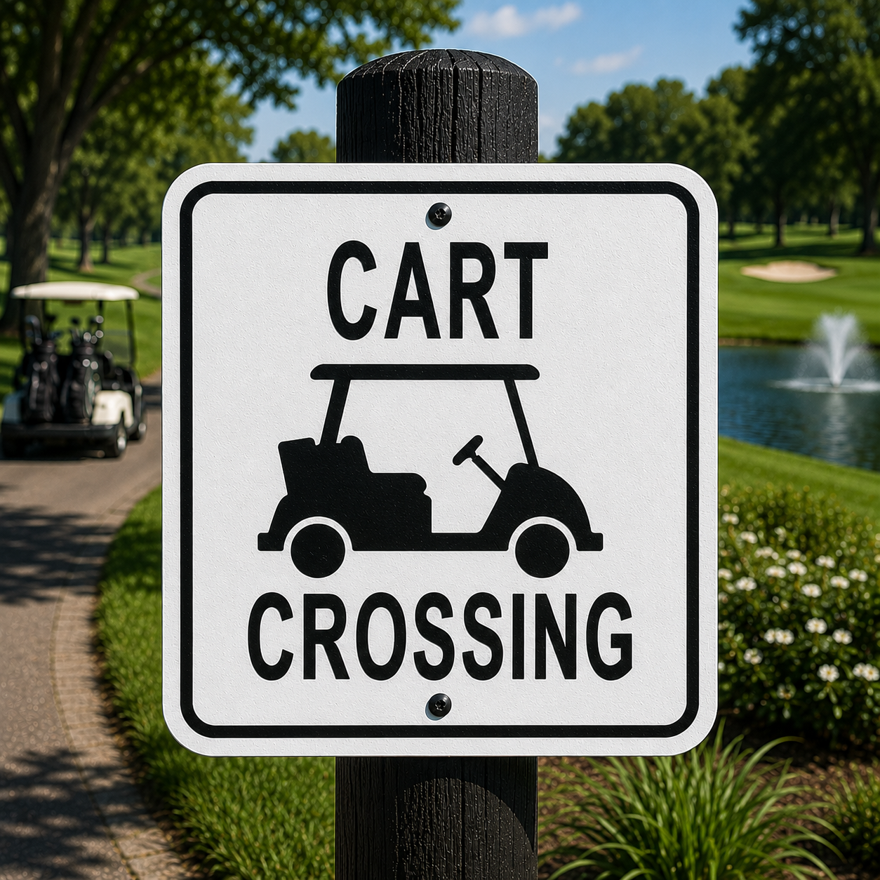 Cart Crossing Sign