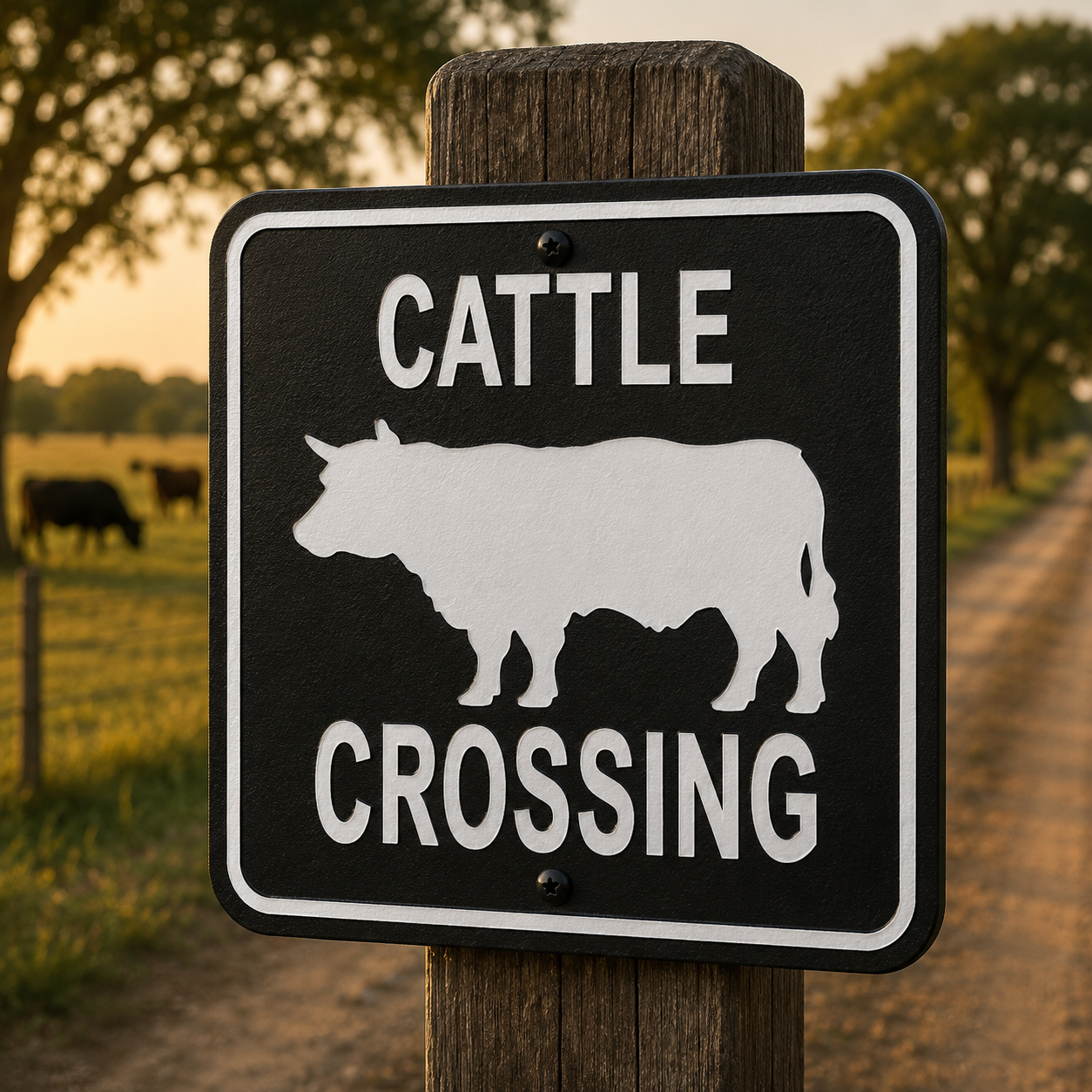Cattle Crossing Sign