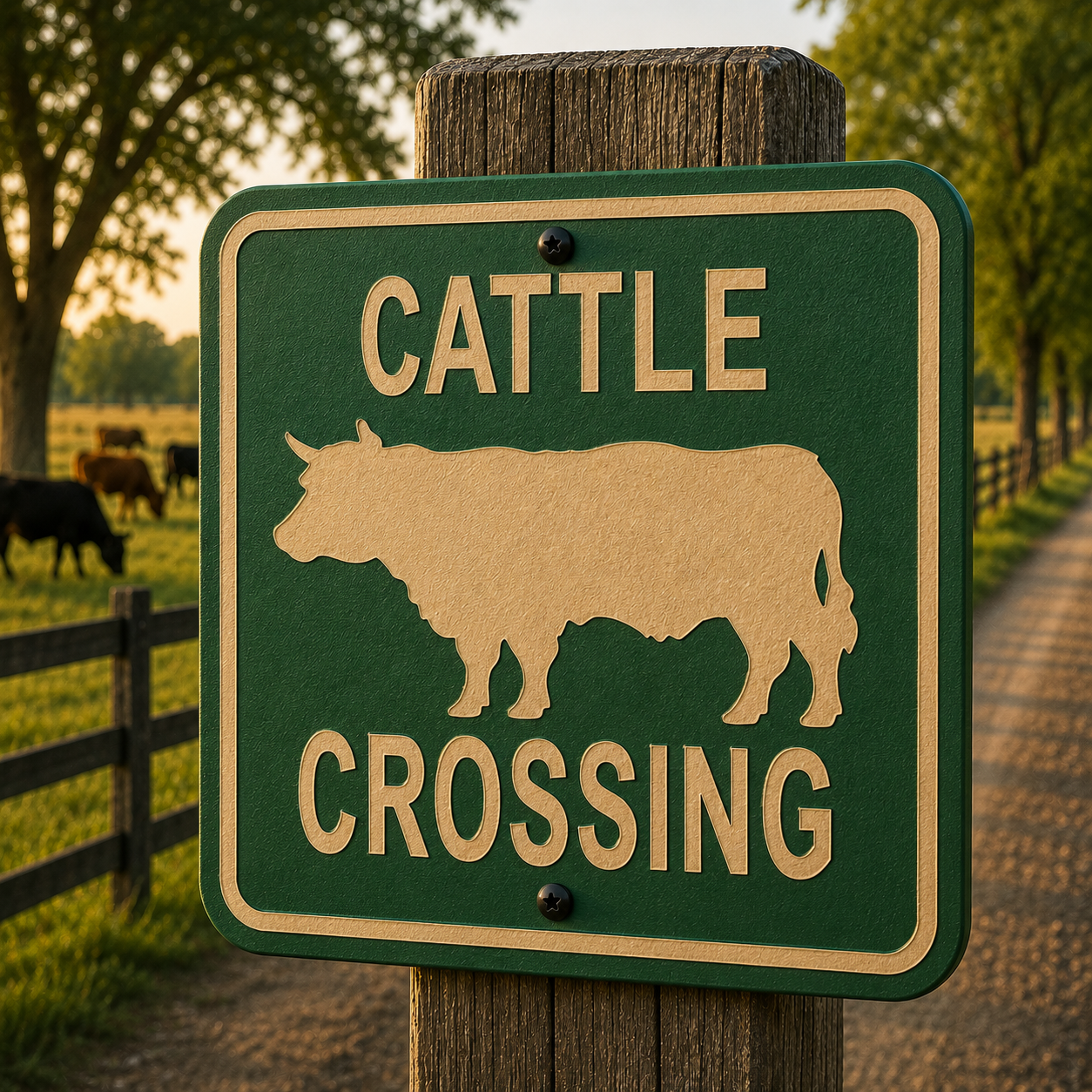 Cattle Crossing Sign