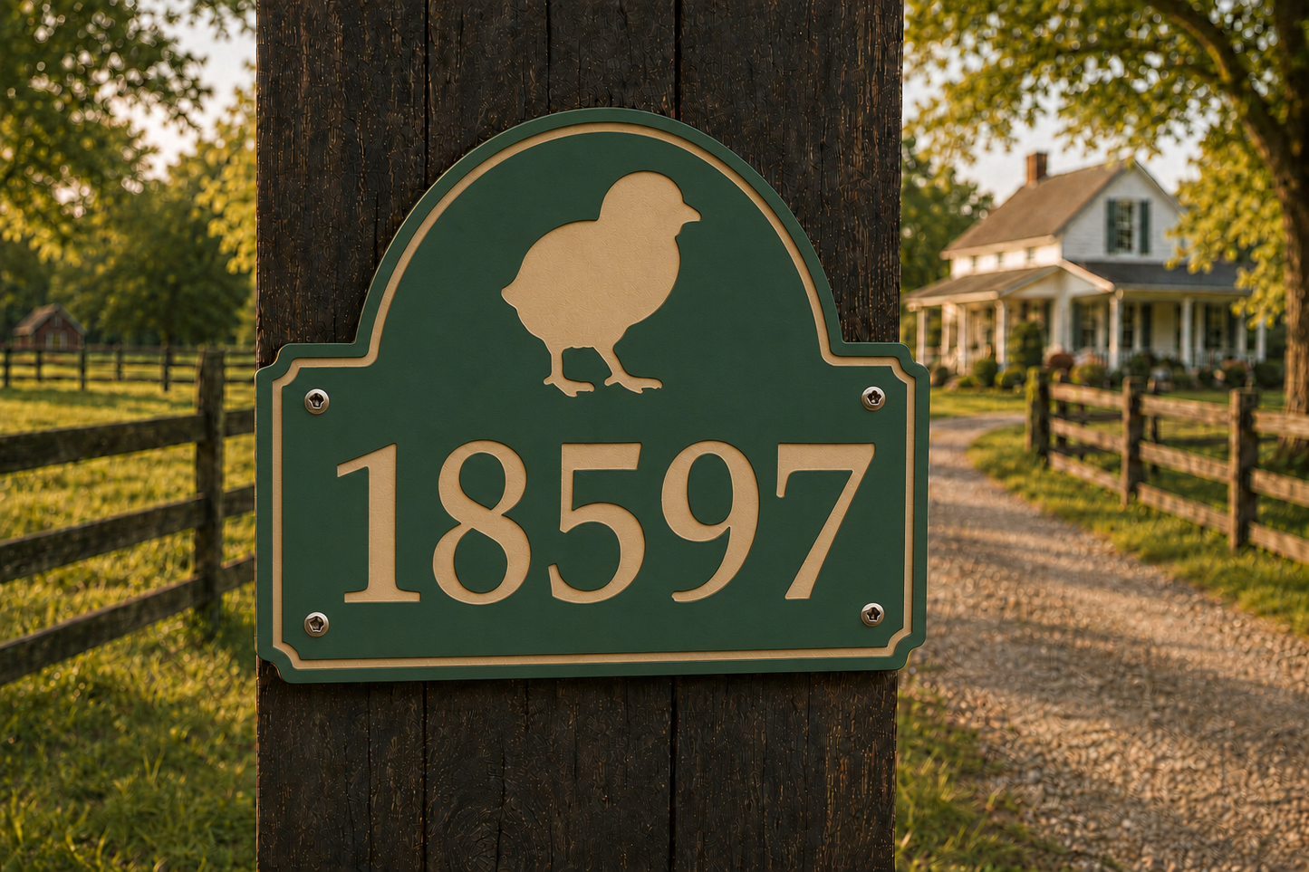 Chick Numeric Address Sign