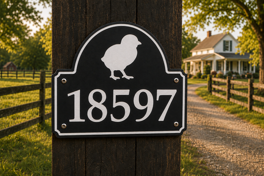 Chick Numeric Address Sign
