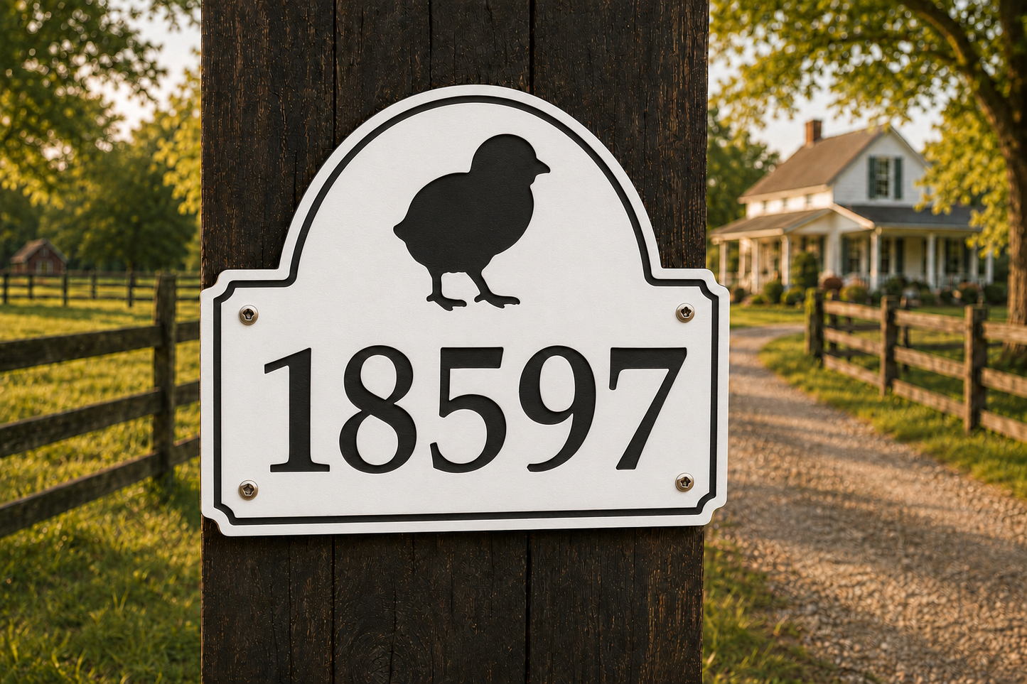 Chick Numeric Address Sign