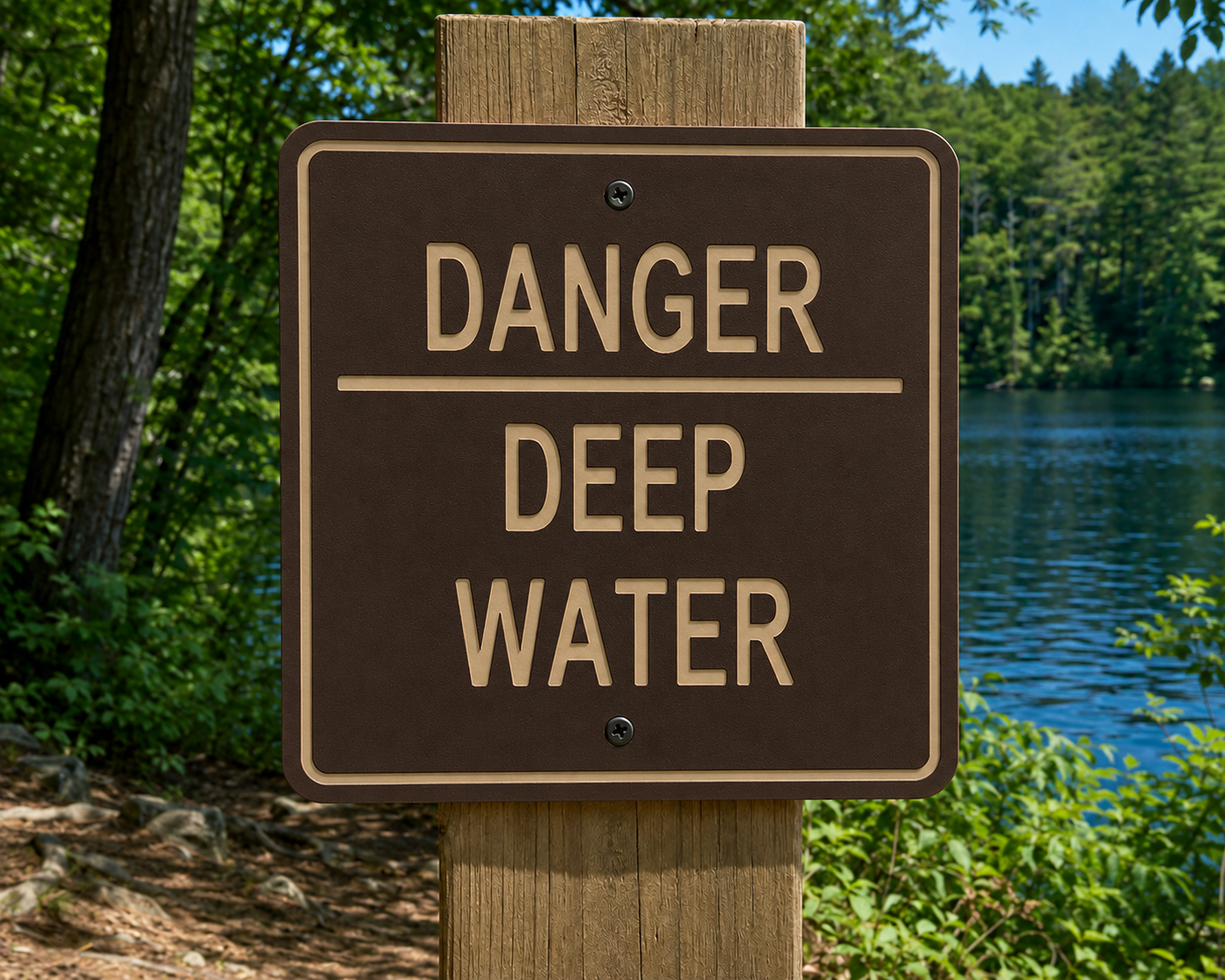 Danger Deep Water Sign 10 x 10