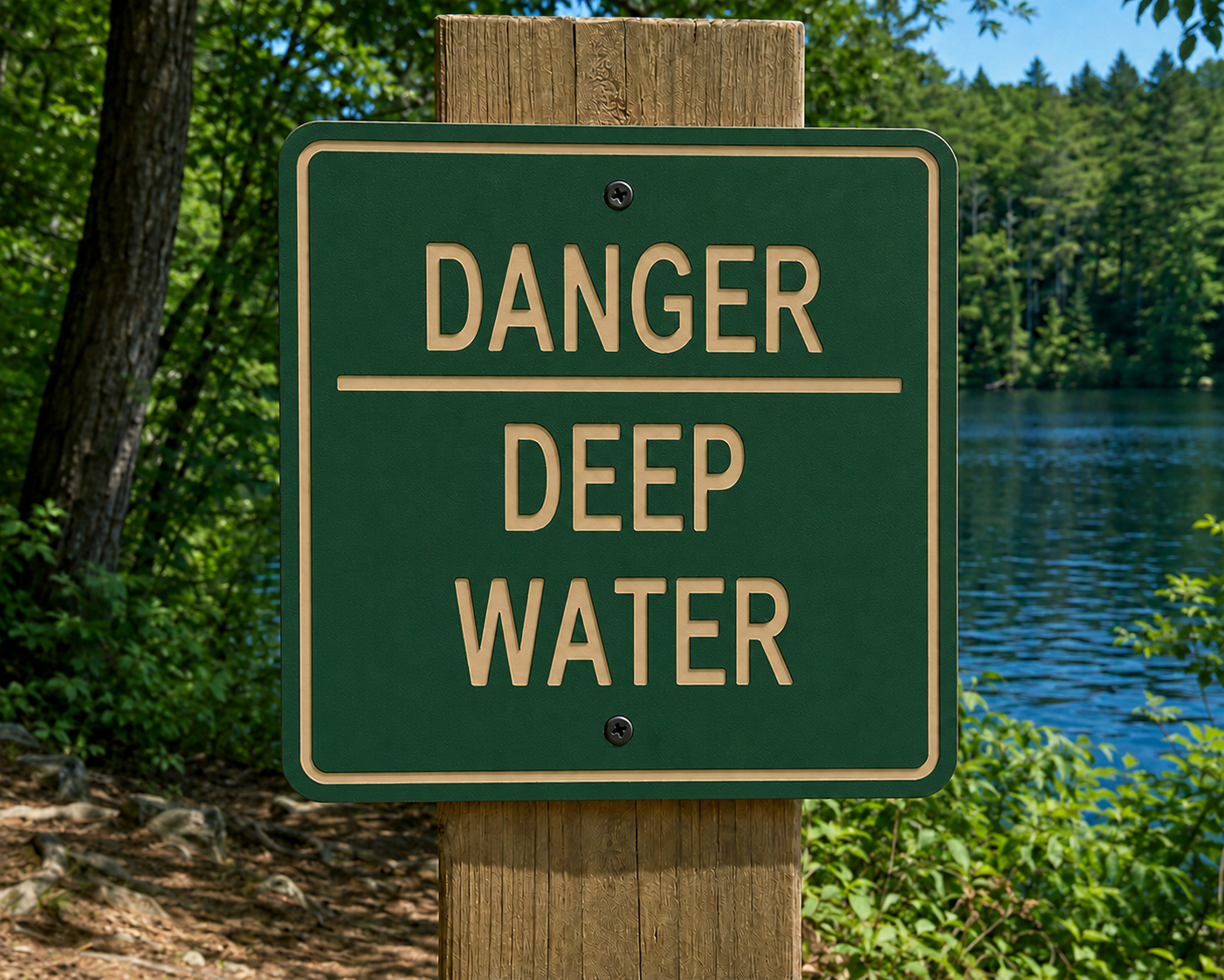 Danger Deep Water Sign 10 x 10