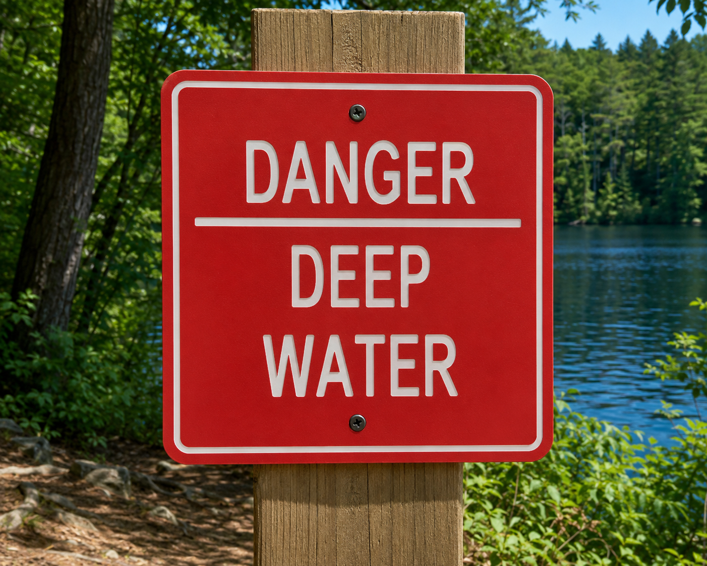 Danger Deep Water Sign 10 x 10
