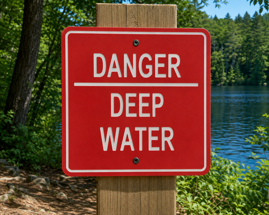 Danger Deep Water Sign 10 x 10