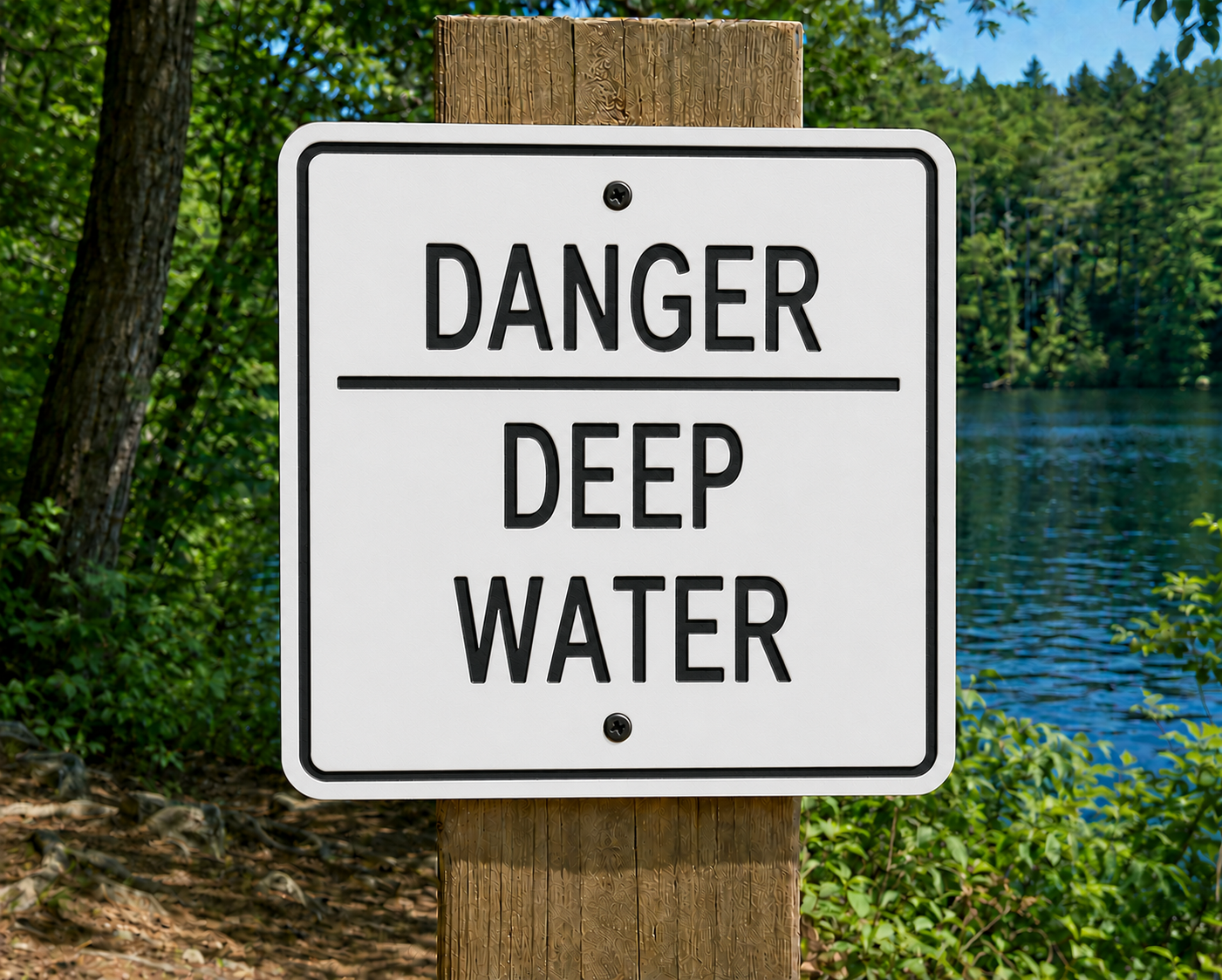 Danger Deep Water Sign 10 x 10