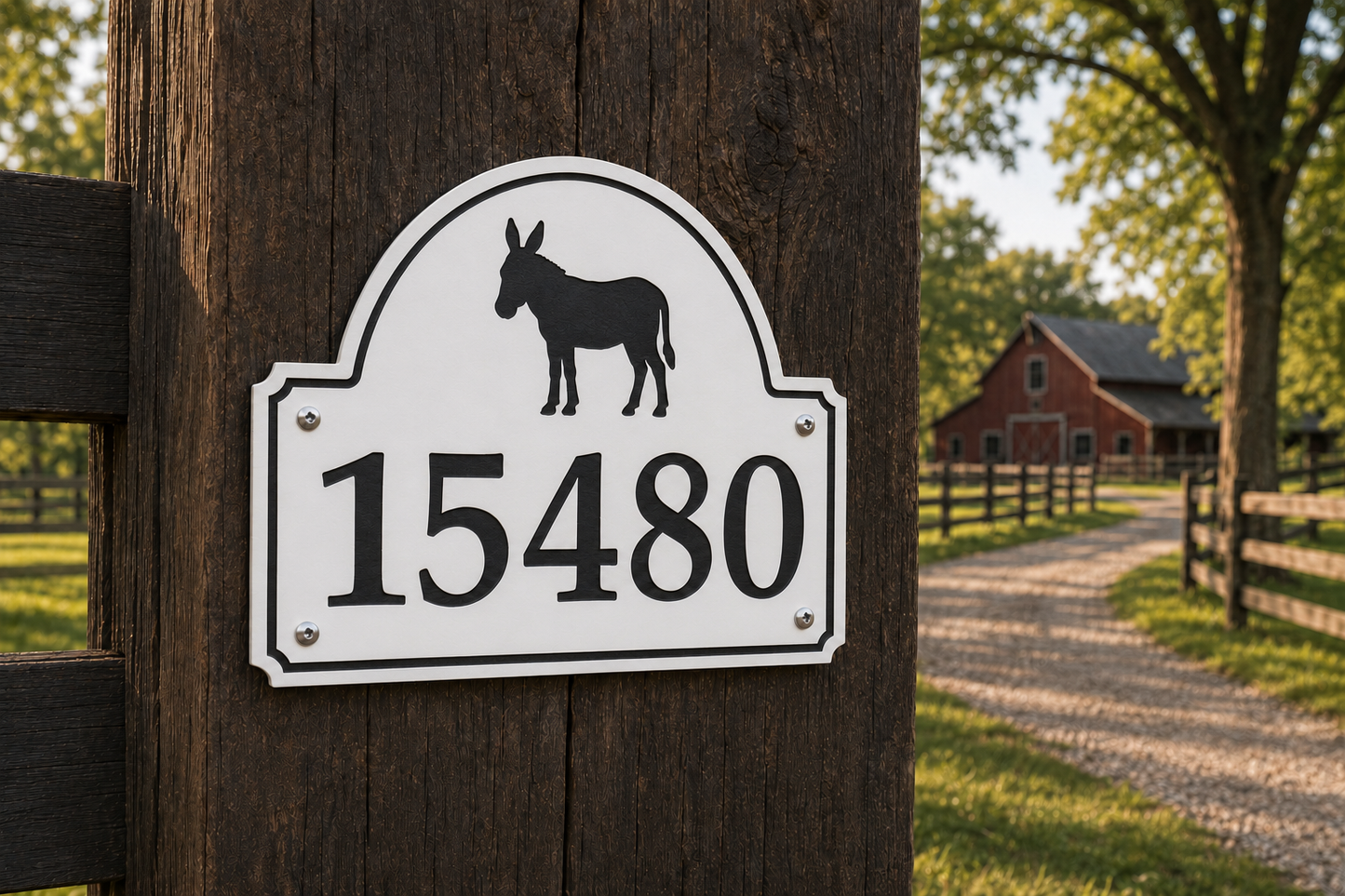 Donkey Numerical Address Sign