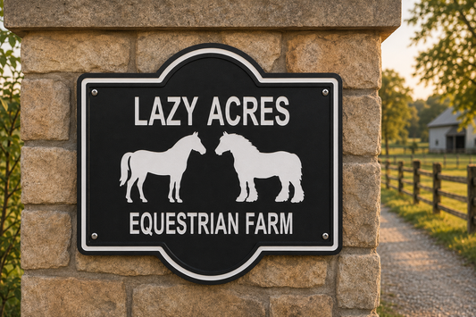 Double Horse Customizable Sign
