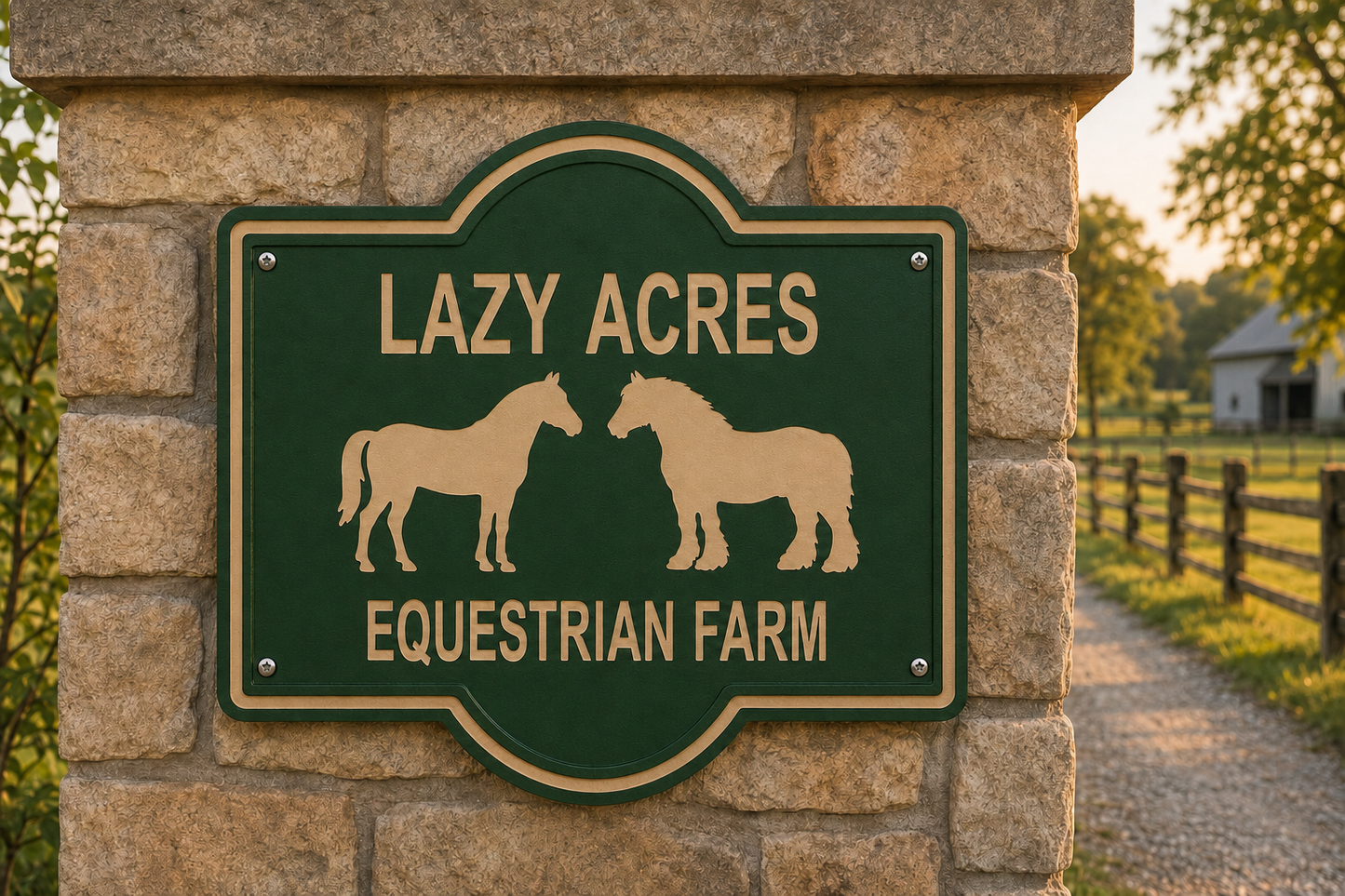 Double Horse Customizable Sign