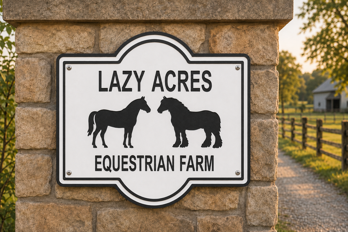 Double Horse Customizable Sign