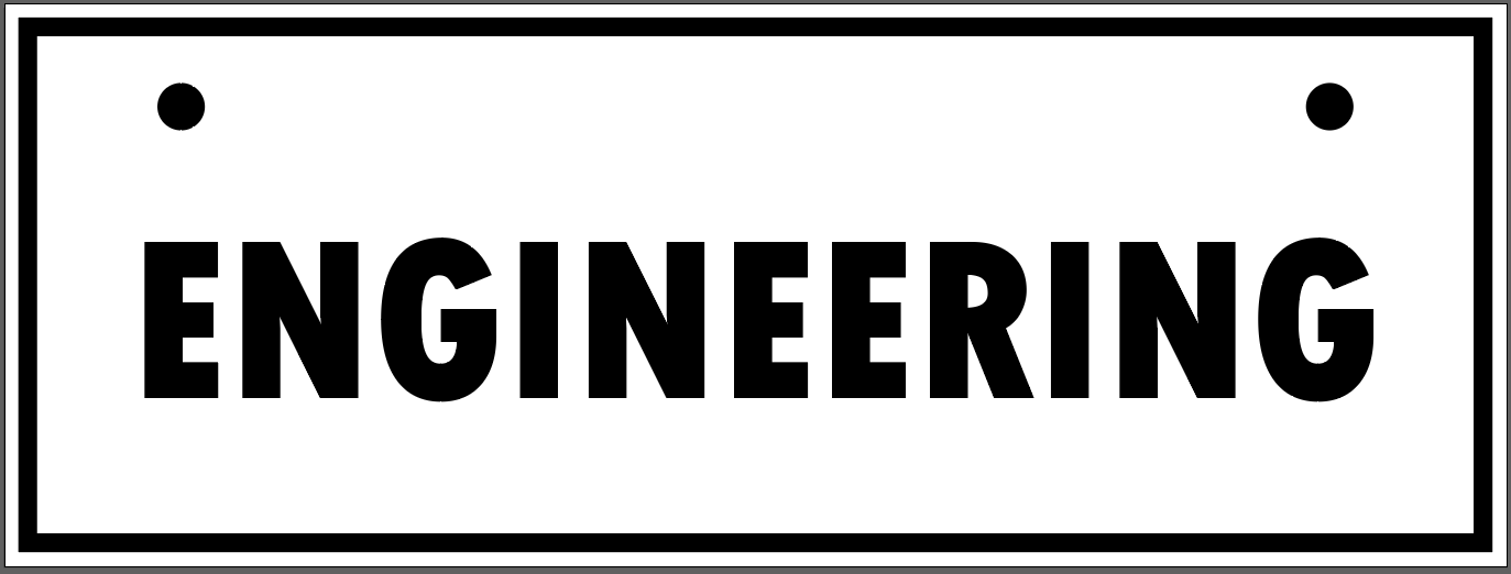 "ENGINEERING" TAG, 3 X 8