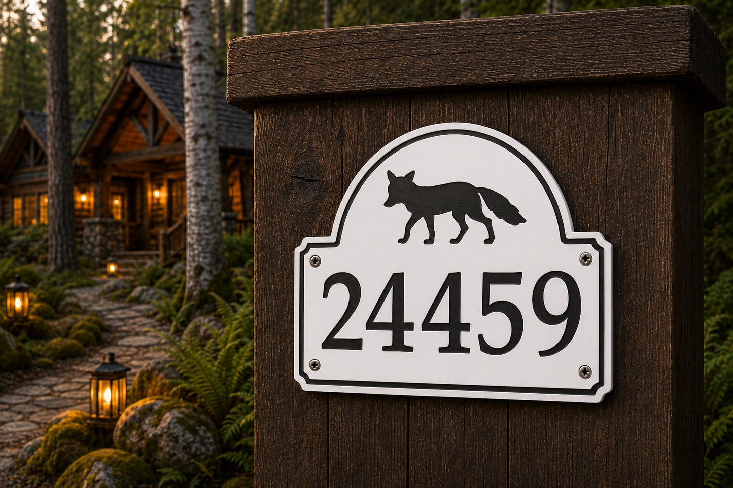 Fox Numeric Address Sign