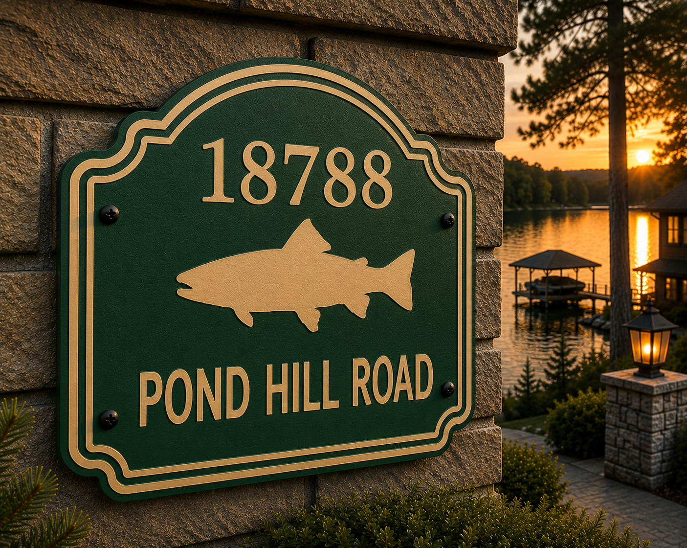 Custom Game Fish Address Sign