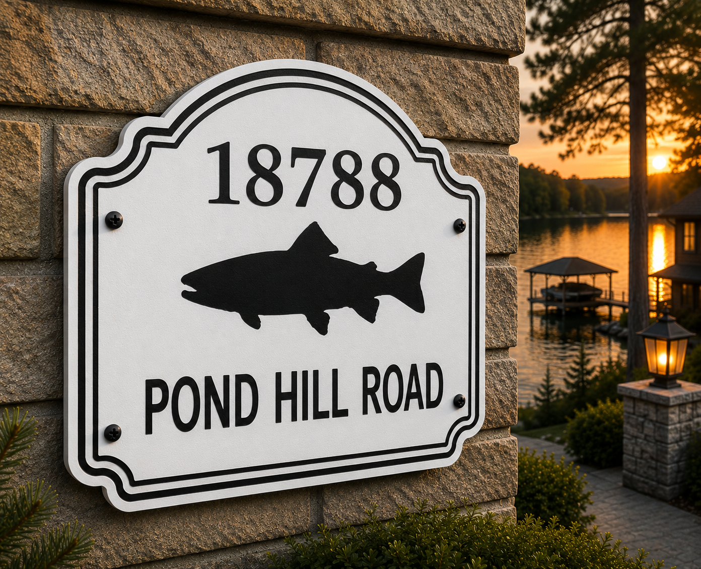 Custom Game Fish Address Sign