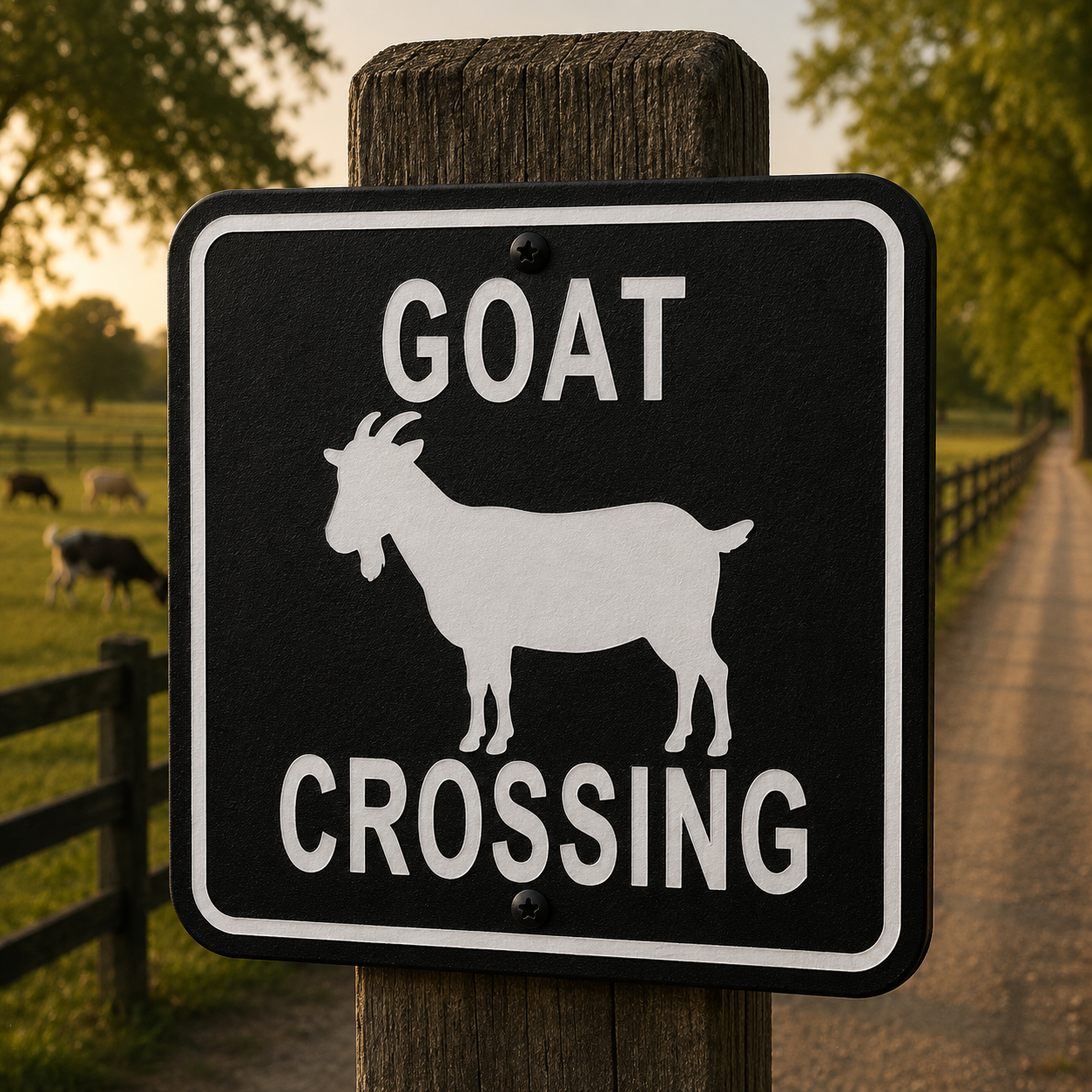 Goat Crossing Sign
