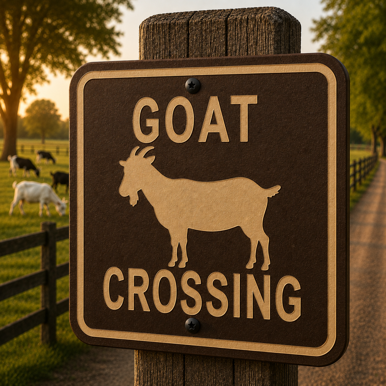 Goat Crossing Sign