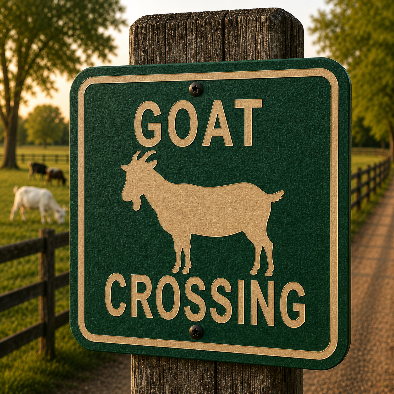 Goat Crossing Sign