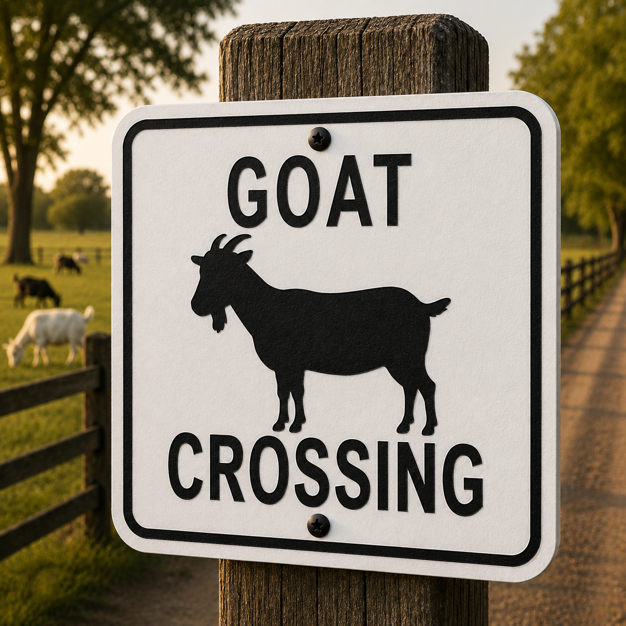 Goat Crossing Sign
