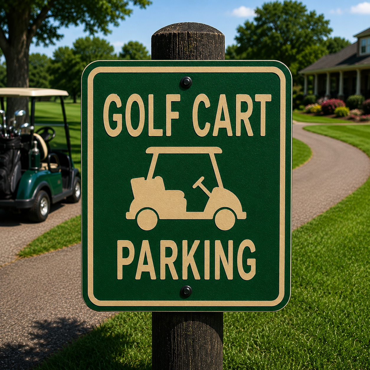 Golf Cart Parking Sign