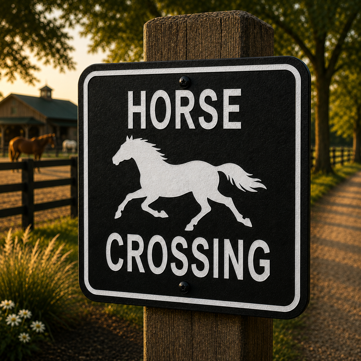 Horse Crossing Sign