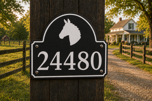 Horse Head Numeric Address Sign