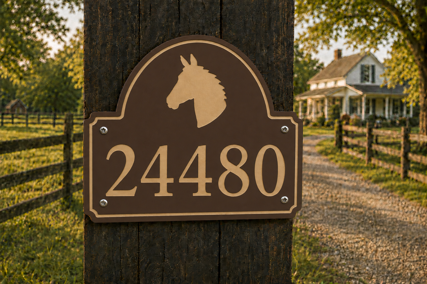 Horse Head Numeric Address Sign