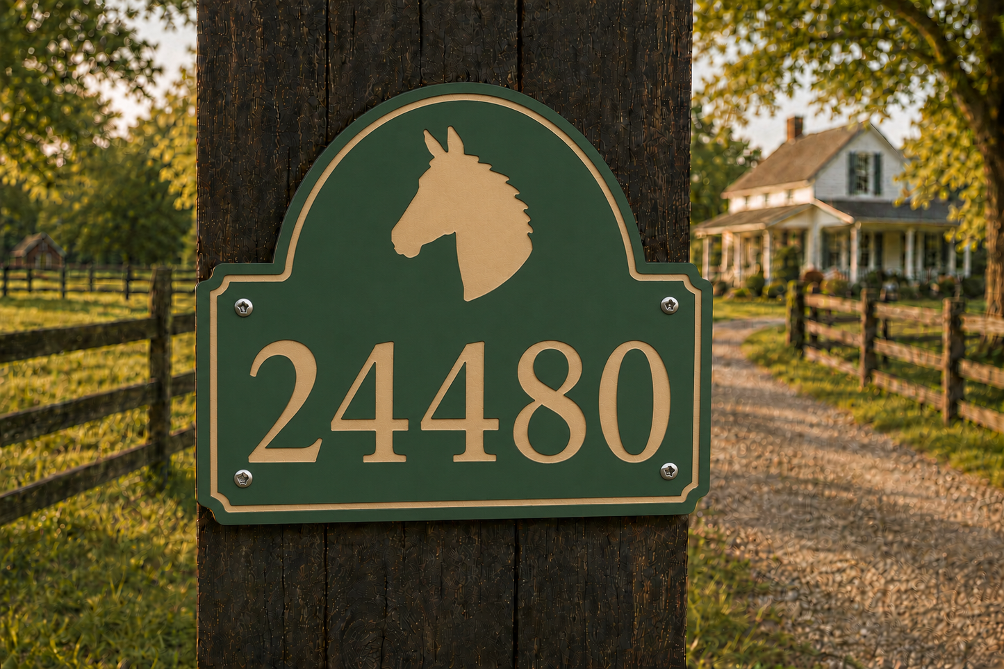 Horse Head Numeric Address Sign