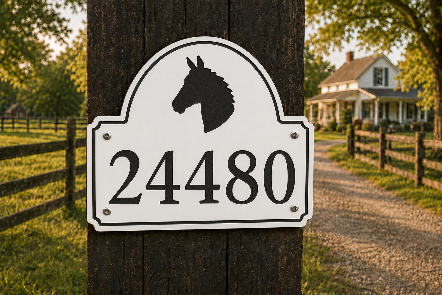 Horse Head Numeric Address Sign