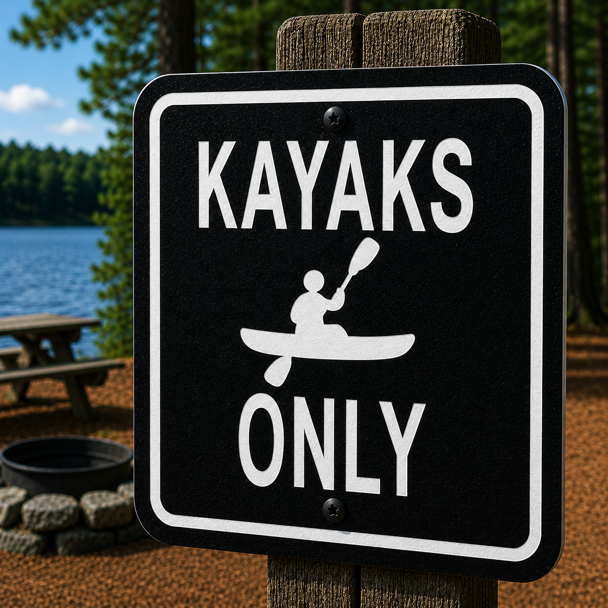 Kayaks Only Sign 10 x 10