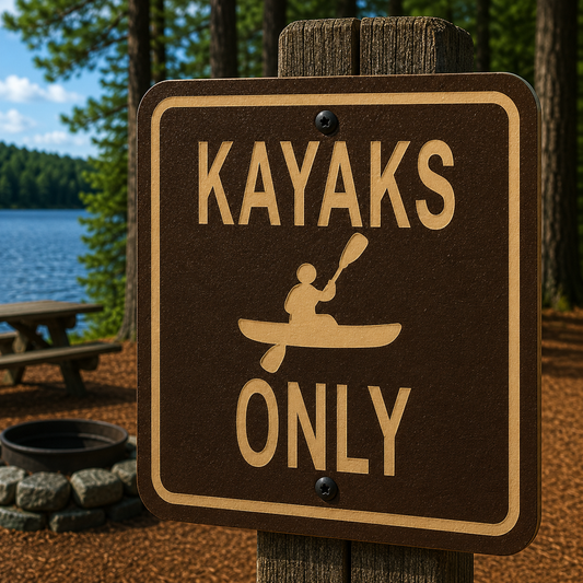 Kayaks Only Sign, 10 x 10