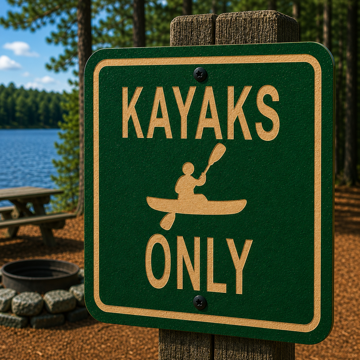 Kayaks Only Sign 10 x 10