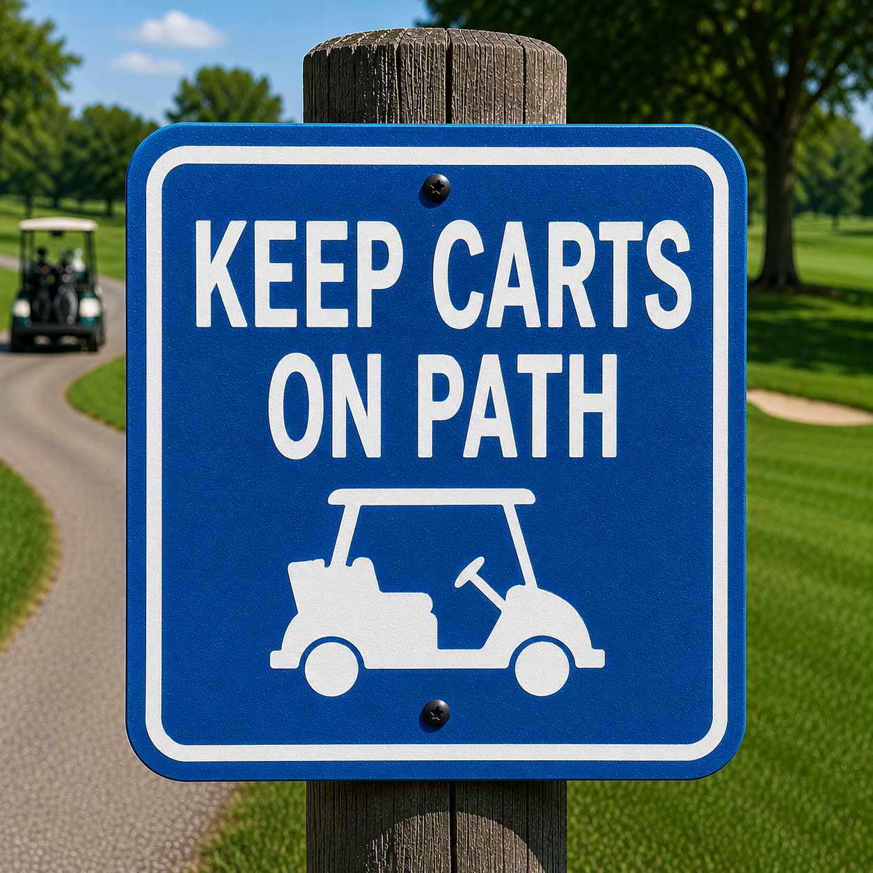 Keep Carts on Path Sign