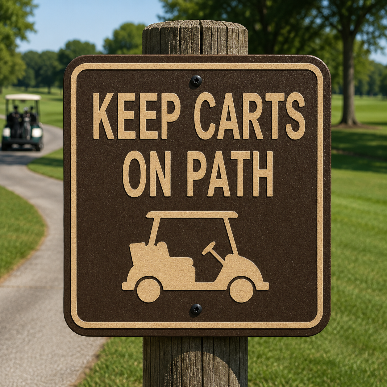 Keep Carts on Path Sign