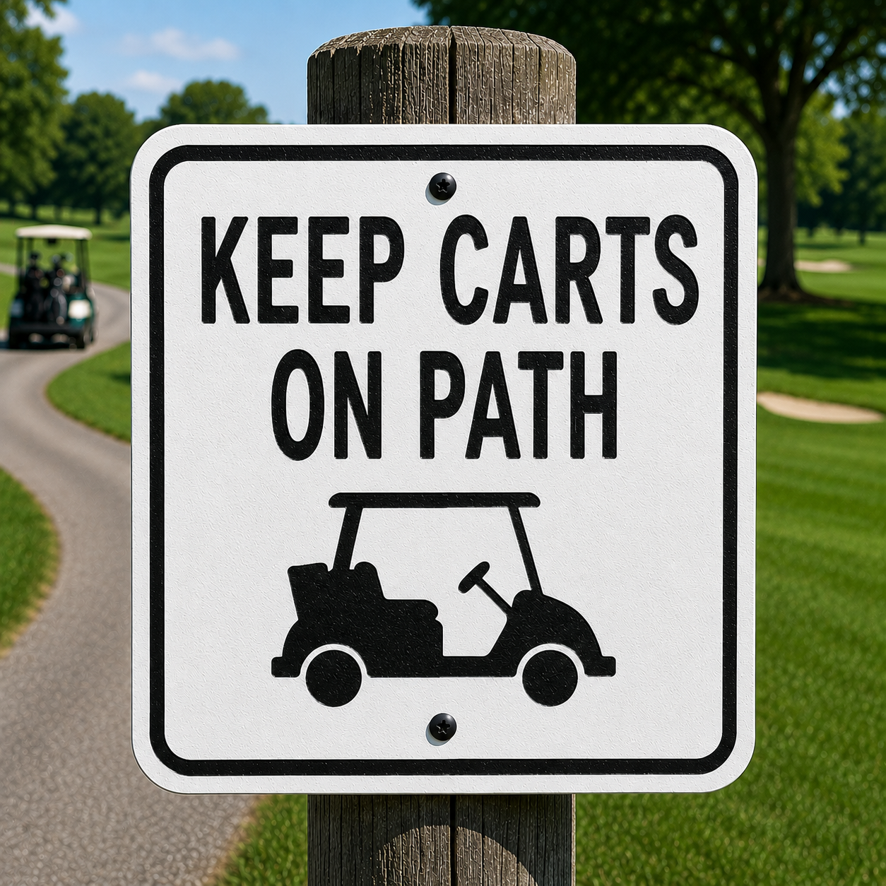 Keep Carts on Path Sign