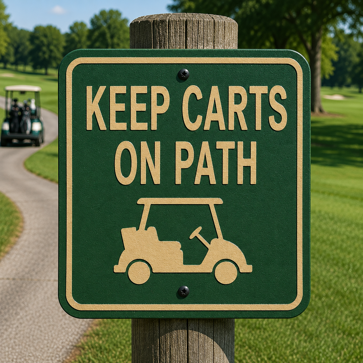 Keep Carts on Path Sign