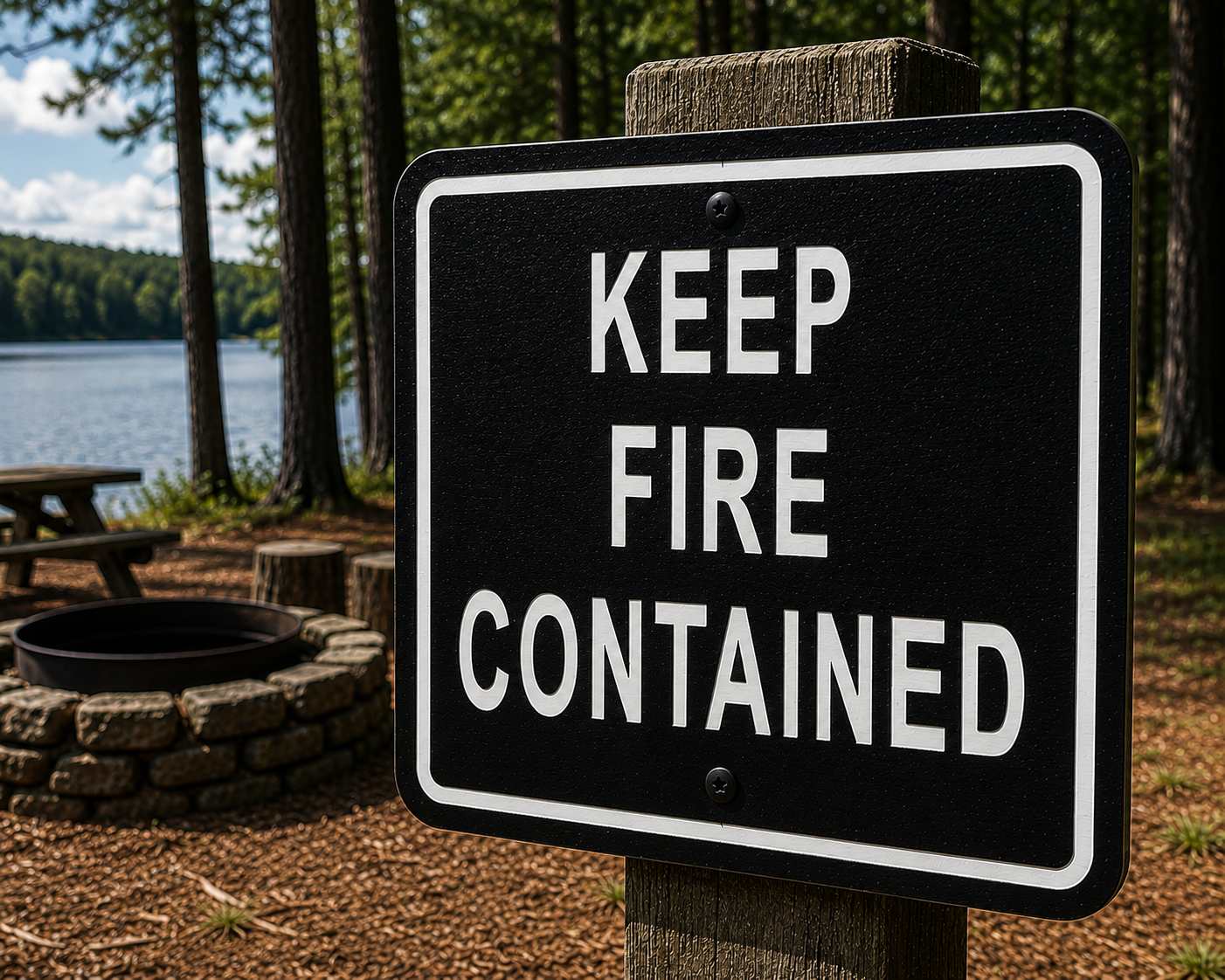 Keep Fire Contained Sign 10 x 10