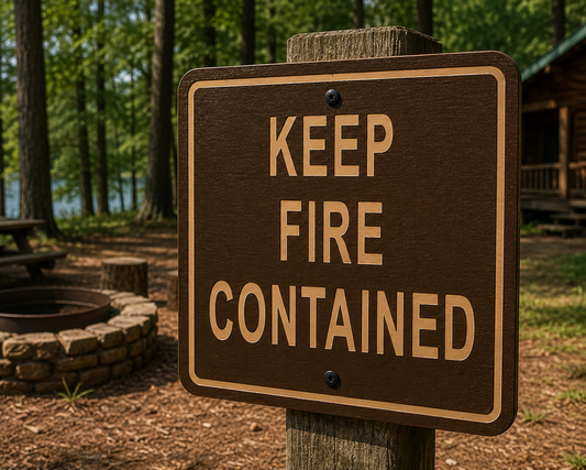 Keep Fire Contained Sign, 10 x 10