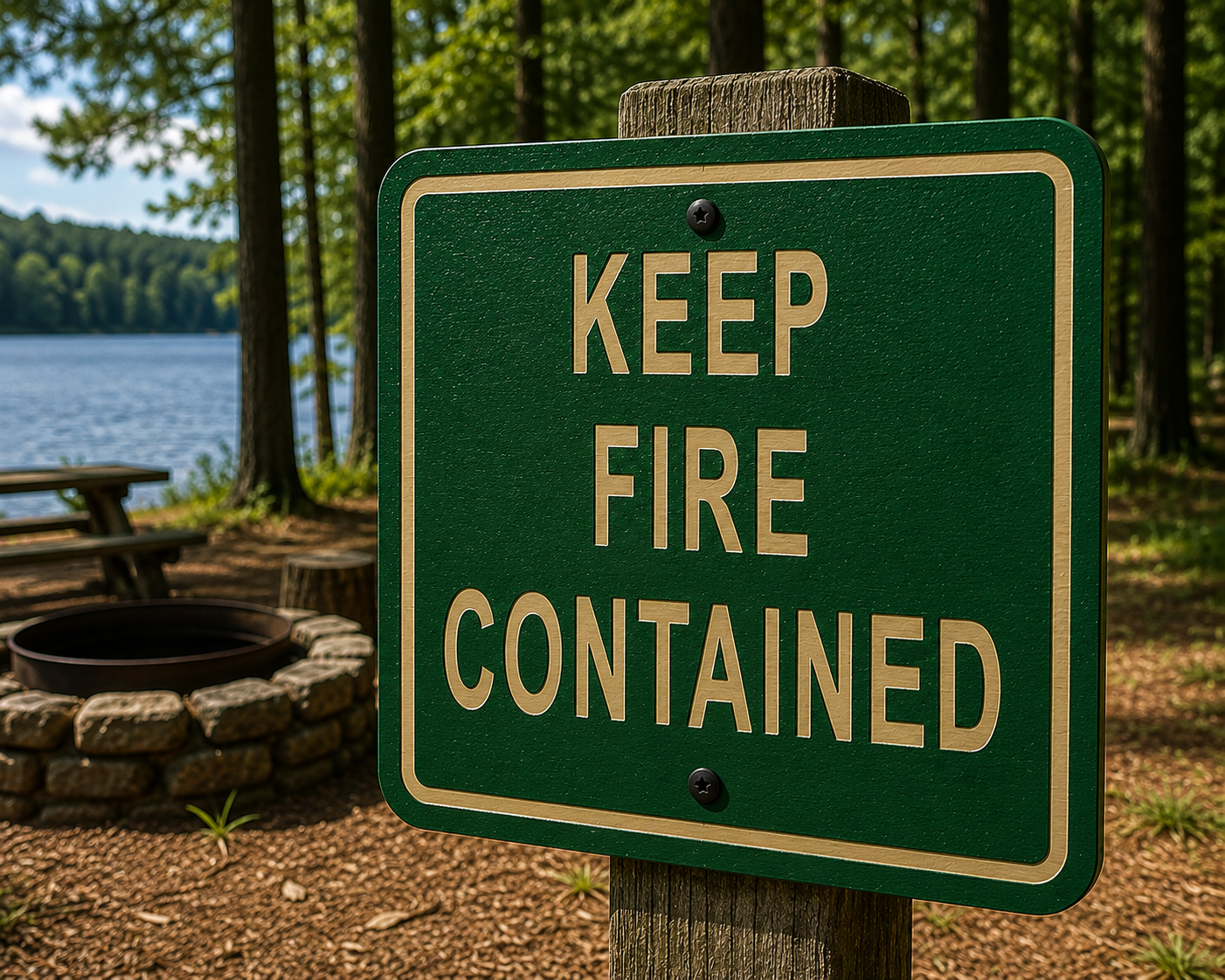 Keep Fire Contained Sign 10 x 10