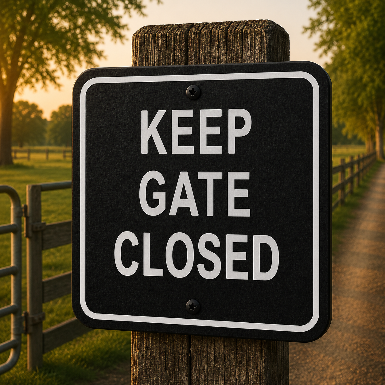 Keep Gate Closed Sign