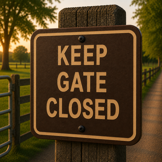 Keep Gate Closed Sign, 10 x 10