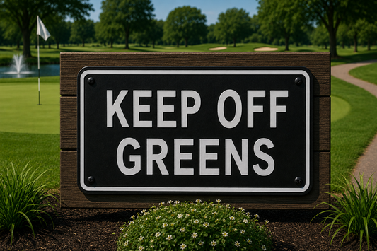 Keep Off Of Greens Sign