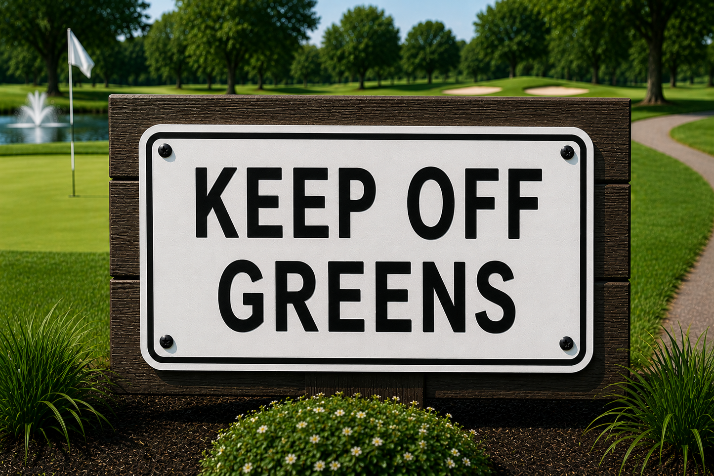 Keep Off Of Greens Sign