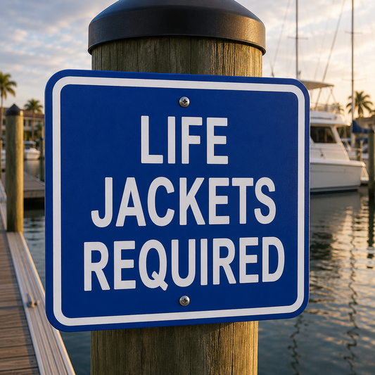 Life Jackets Required Sign 10 x 10
