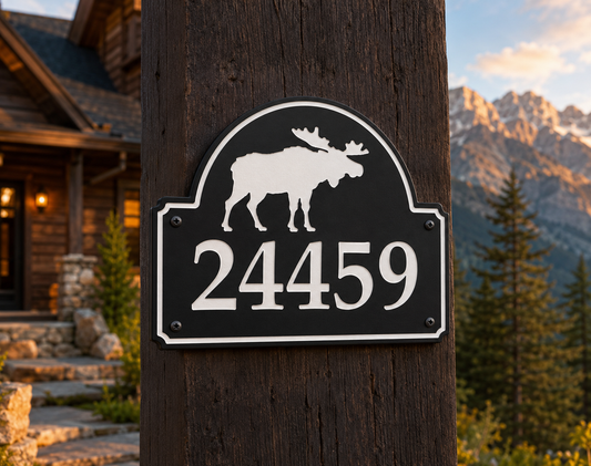 Moose Numeric Address Sign