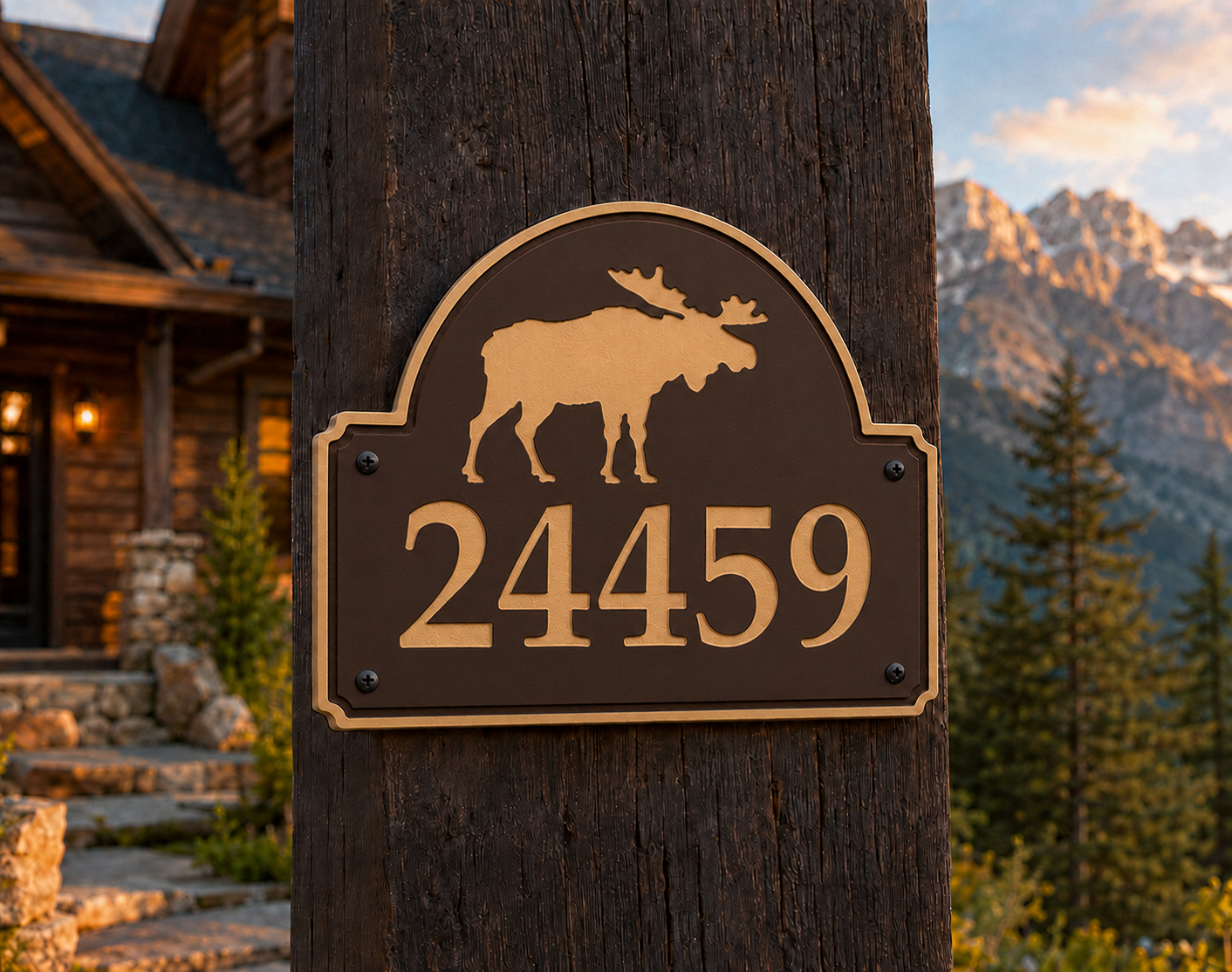 Moose Numeric Address Sign