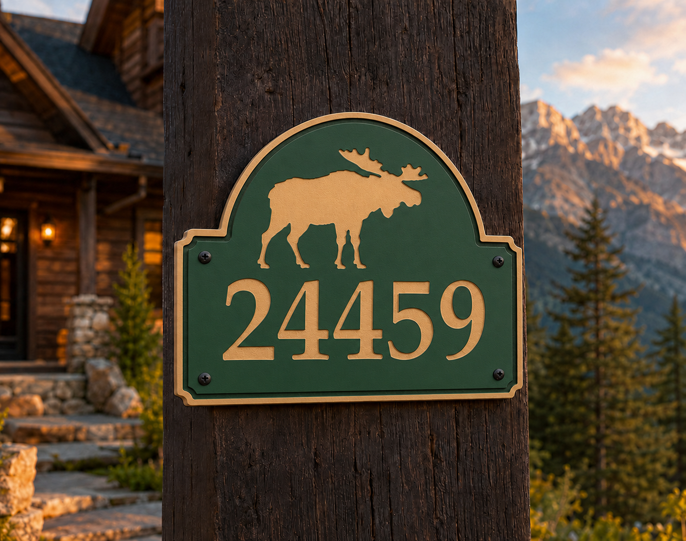 Moose Numeric Address Sign