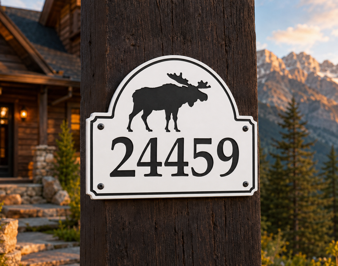 Moose Numeric Address Sign