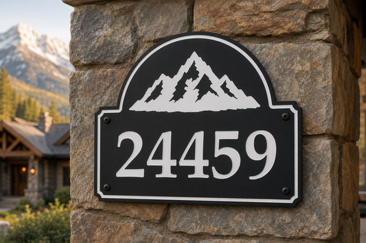 Mountain Numeric Address Sign